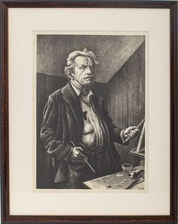 Thomas Hart Benton "Self Portrait" Lithograph