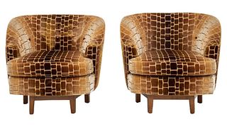 Edward Wormley for Dunbar Swivel Lounge Chairs, Pr