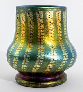 Louis Comfort Tiffany Zipper Glass Vase, 1899