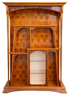 Louis Majorelle Mahogany Marquetry Display Cabinet