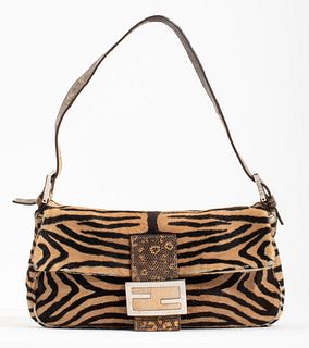 Fendi Baguette Tiger Stripe Print Handbag