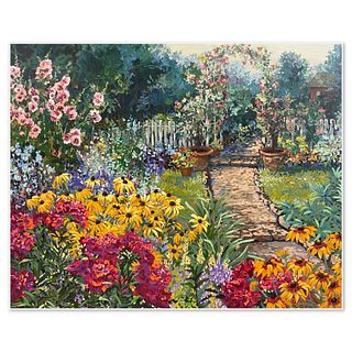 John Powell, "Cobblestone Arbor" Limited Edition Publisher's Proof on Canvas, Numbered 21/21 and Hand Signed with Letter of Authenticity.