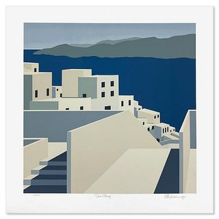 William Schlesinger (1915-2011), "Sea Village" Limited Edition Serigraph, Numbered 150/225 and Hand Signed with Letter of Authenticity (Disclaimer)