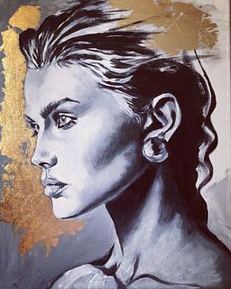 Sylvia CohenÂ - Original painting on canvas with gold leafÂ 