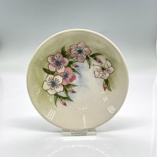 Moorcroft Pottery Small Round Dish, Pink Flowers