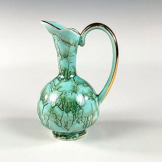 Mid-Century Hand Painted Porcelain Delft Brass Accent Vase