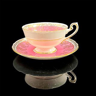 2pc Shelley England Cup and Saucer, Pink and Gold