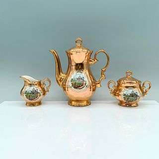 3pc Bavaria Porcelain Teapot, Sugar Jar, and Creamer
