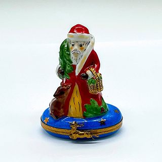 Vintage Limoges L.G. Porcelain Santa Claus Box