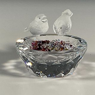 Swarovski Crystal Figurine, Bird Bath with Mini Crystals