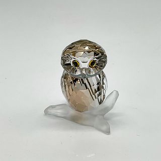 Swarovski Crystal Figurine, Signed Golden Teak Medium Owl