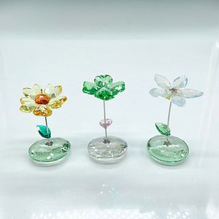 3 Swarovski Crystal Figurines, Rocking Flowers Liv/Eve/Jess