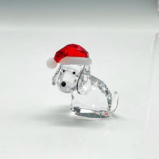 Swarovski Crystal Figurine, Dog with Santa's Hat