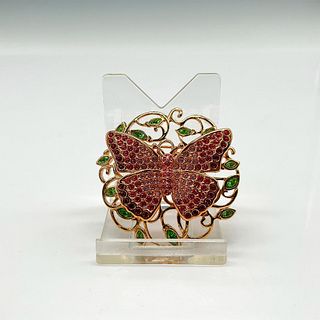 Vintage Swarovski Crystal 2002 Pink Butterfly Pin Brooch