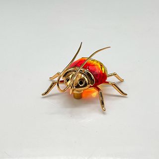 Swarovski Crystal Medium Brooch, Fire Opal Beetle