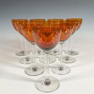 10pc Baccarat Rhine Wine Glasses, Amber