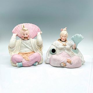 Pair of Porcelain Asian Nodder Head Figurines