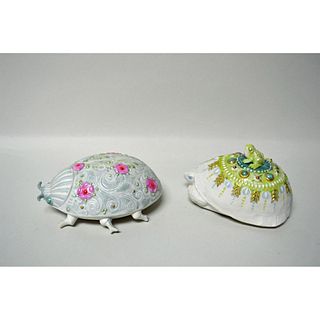 Cybis Porcelain Baron The Turtle And The Ladybug, The Duchess Of The Seven Rosettes, 2 Pcs