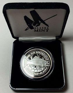 2006 Alaska Mint Fur Rendezvous The Seal Of The State Of Alaska 1 ozt .999 Silver