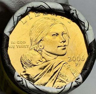 Roll (25-coins) 2006-P Sacagawea Golden Dollar $25