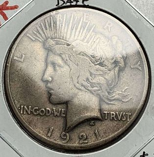 Key Date 1921 Peace Silver Dollar Fine