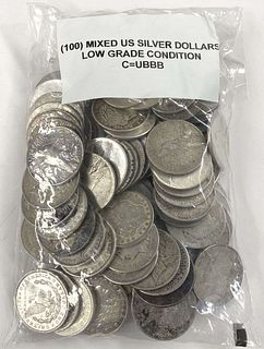 (100) Mixed U.S. Silver Dollars Low Grade 