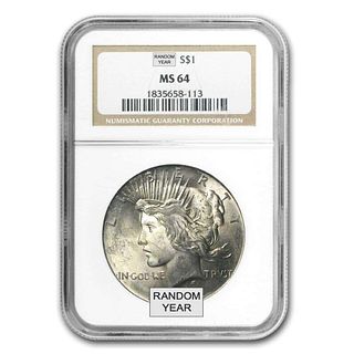 (20) Peace Silver Dollars NGC MS64
