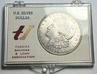 Extremely Rare Tacoma Bank Uncirculated 1921 Morgan Silver Dollar