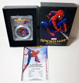 2017 Cook Islands $5 Spider-Man Homecoming 1 ozt .999 Silver PCGS PR69 DCAM