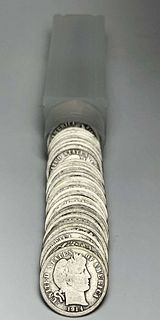 Roll (50-coins)Mixed Year Full Date Barber Silver Dimes 