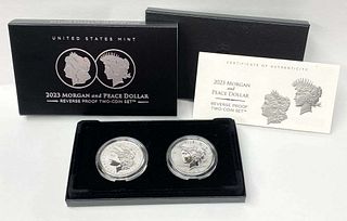 2023-S U.S. Mint Morgan & Peace Silver Dollar Reverse Proof Set (2-coins)