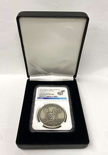 2019 Apollo 11 Robbins Medal Restrike 50th Anniversary 1 ozt Silver NGC Gem Unc. First Day Of Issue