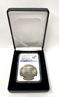 2019 Apollo 11 Robbins Medal Restrike 50th Anniversary 1 ozt Silver NGC Gem Unc. First Day Of Issue