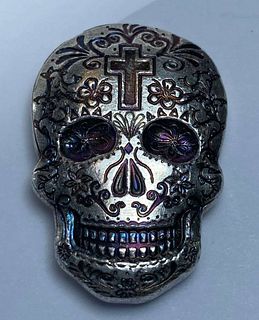 Day Of The Dead Skull 2 ozt .999 Silver