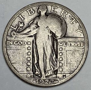 1927-S Standing Liberty Silver Quarter VG8