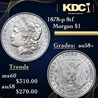 1878-p 8tf Morgan Dollar $1 Grades Choice AU/BU Slider+