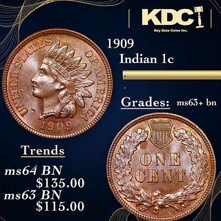 1909 Indian Cent 1c Grades Select+ Unc BN