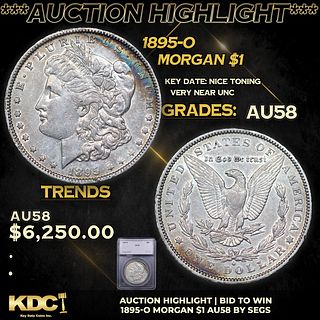 ***Auction Highlight*** 1895-o Morgan Dollar $1 Graded au58 By SEGS (fc)