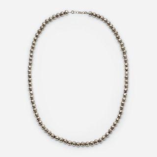 Silver Benchmade Bead Navajo Pearls Necklace
