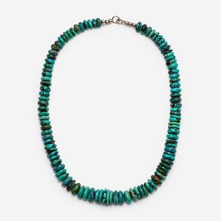 Turquoise Graduated Rondelle Bead Necklace 