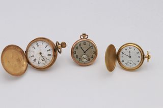 Three Pocketwatches, Two Gold Cases