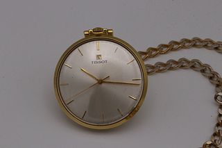 A Tissot Pocketwatch and Chain