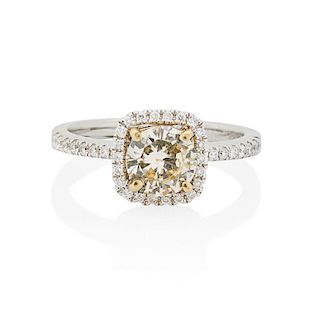 YELLOW & WHITE DIAMOND ENGAGEMENT RING