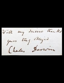 Charles Darwin Signature with Sentiment.