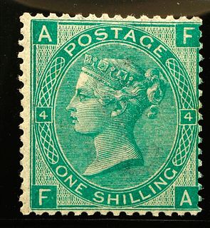 Great Britain 1867 One Schilling Green Stamp.