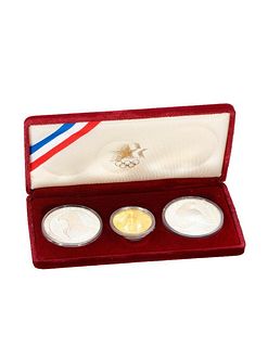 1983/84 Olympic Silver and Gold Dollar Set