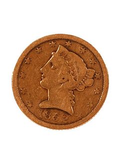 1852 Gold Liberty Half Eagle $5 Coin