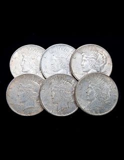 A Lot of Six 1922 Silver Morgan Dollars
