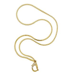 DIAMOND & YELLOW GOLD CHAIN NECKLACE