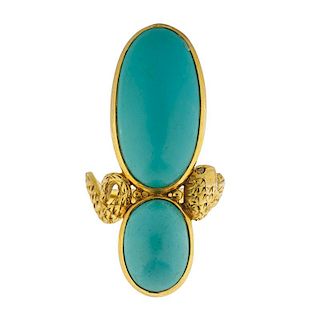 TURQUOISE & YELLOW GOLD SERPENT RING